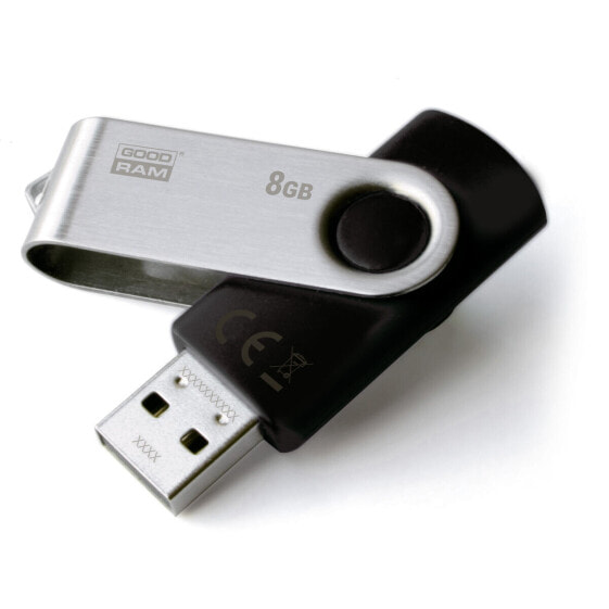 USВ-флешь память GoodRam UTS2 USB 2.0 Чёрный Чёрный/Серебристый Серебристый 8 Гб