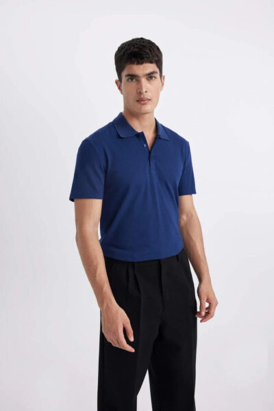 Slim Fit Polo Yaka Basic Kısa Kollu Pamuklu Tişört