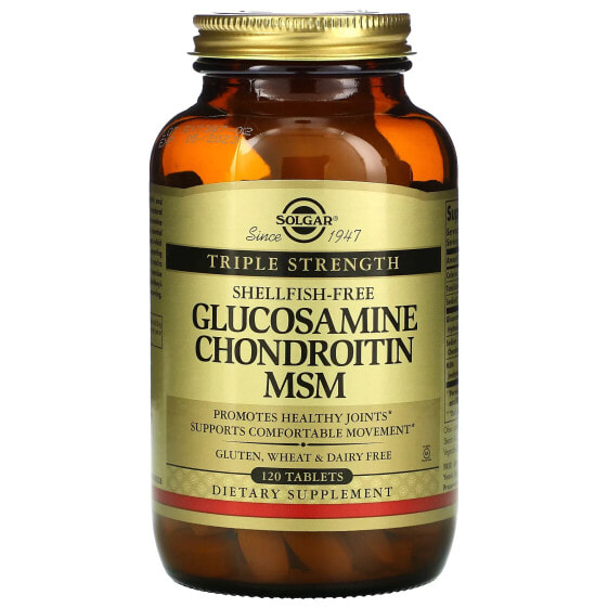 Витамины для суставов Solgar Glucosamine Chondroitin MSM, Triple Strength, 60 таблеток
