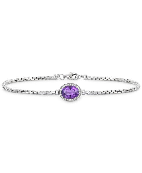 Браслет Macy's Amethyst & Sapphire Halo.