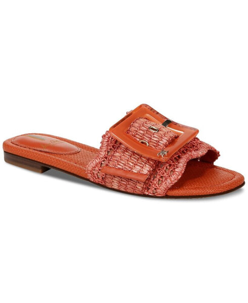 Women's Bambi Raffia Buckle Slide Sandals