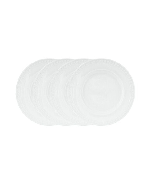 Everyday Whiteware Beaded Salad Plate 4 Piece Set