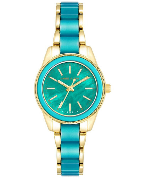 Women's Teal & Gold-Tone Bracelet Watch 30mm