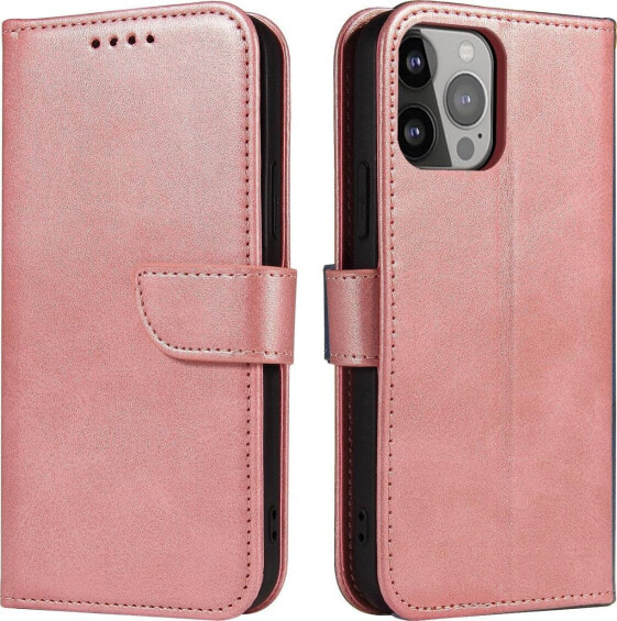 Hurtel Magnet Case etui do Samsung Galaxy A54 5G pokrowiec z klapką portfel podstawka różowe