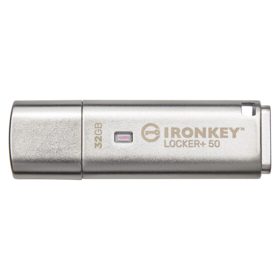 Kingston IronKey Locker+ 50 - 32 GB - USB Type-A - 3.2 Gen 1 (3.1 Gen 1) - 145 MB/s - Cap - Silver