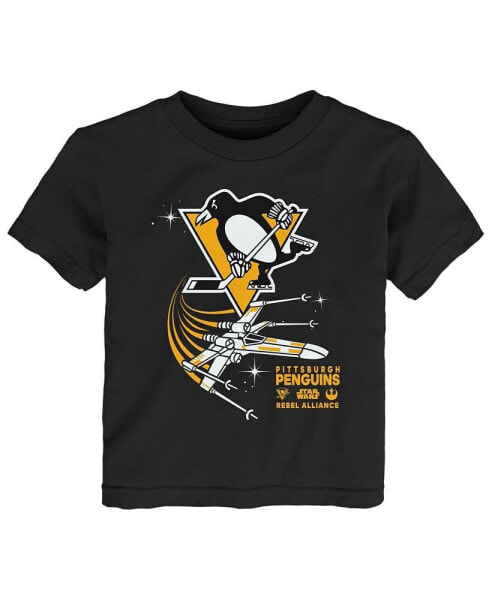 Toddler Boys and Girls Black Pittsburgh Penguins Star Wars Rebel Alliance T-shirt