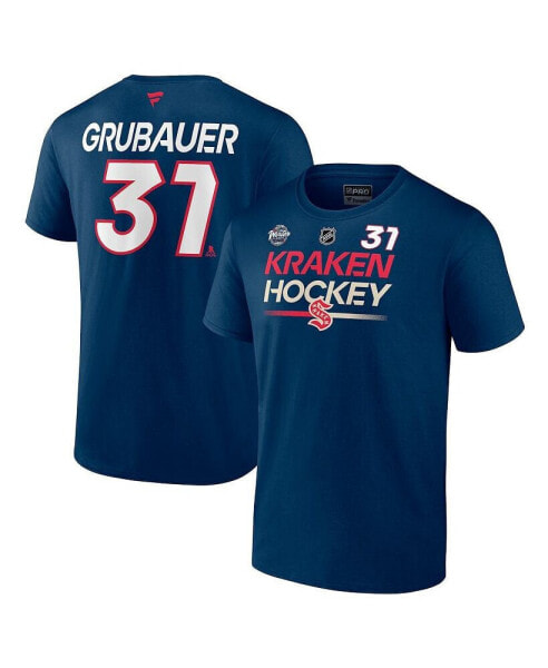 Men's Philipp Grubauer Deep Sea Blue Seattle Kraken 2024 NHL Winter Classic Authentic Pro Name and Number T-shirt