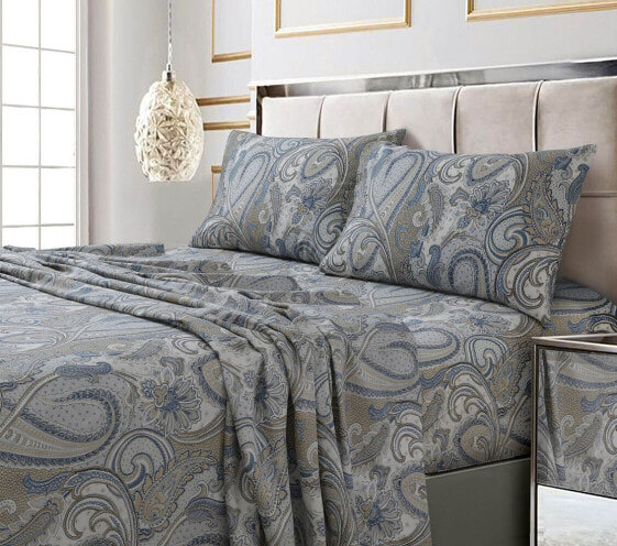 Paisley Park Printed Sateen Extra Deep Pocket King Sheet Set