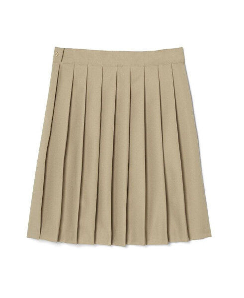 Little Girls Adjustable Waist Mid-Length Pleated Skirt