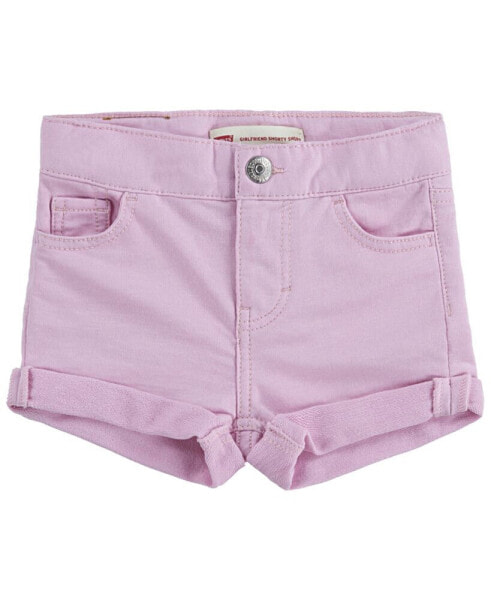 Baby Girls Knit Denim Roll Up Shorts