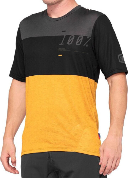 100% Koszulka męska 100% AIRMATIC Jersey krótki rękaw black mustard roz. L (NEW)