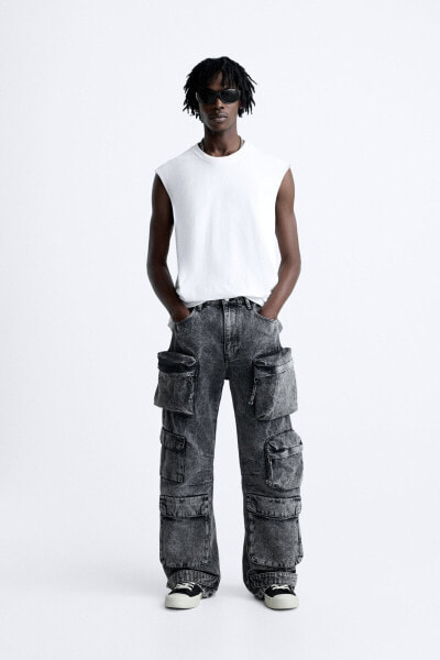 Utility jeans with pockets