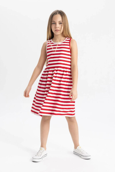 Kız Çocuk Çizgili Elbise B4340A824SM
