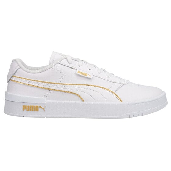 Puma Clasico Holiday Gold Mens White Sneakers Casual Shoes 384735-01