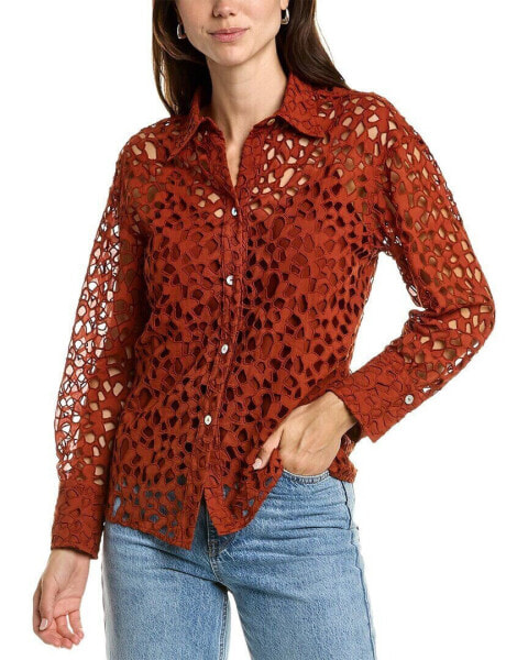 Vince Lace Sculpted Shirt Women's Xs