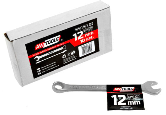 AWTOOLS KLUCZE PŁASKO-OCZKOWE KOMPLET 10elem. 6,7,8,10,12,13,14,15,17,19 mm