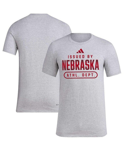 Men's Heather Gray Nebraska Huskers AEROREADY Pregame T-shirt