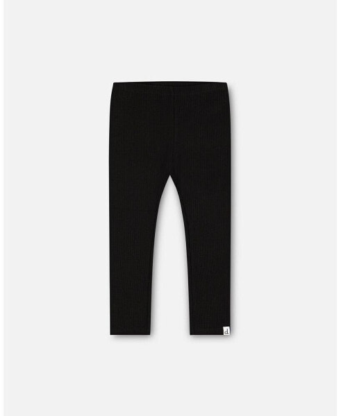 Girl Rib Leggings Black - Child