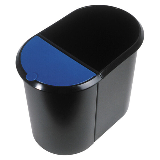 Helit H6103993 мусорный контейнер Oвальный Черный, Синий Пластик