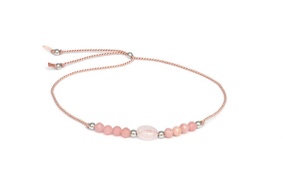 Cord bracelet with angelite and rose gold HE13R3S-LP