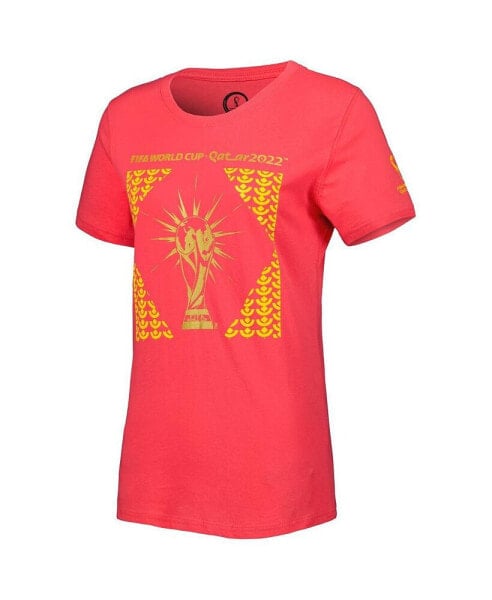 Women's Coral FIFA World Cup Qatar 2022 Trophy T-shirt