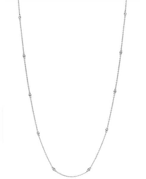 EFFY® Diamond Bezel Station 18" Collar Necklace (1/6 ct. t.w.) in Sterling Silver