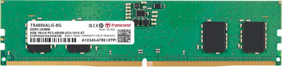 Transcend 8GB DDR5 4800 U-DIMM 1Rx16 1Gx16 CL40 1. - 8 GB - 1 x 8 GB - DDR5 - 4800 MHz - 288-pin DIMM