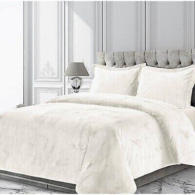 2pc Twin Venice Velvet Oversized Solid Duet Set Ivory - Tribeca Living