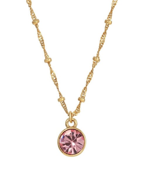 2028 14k Gold-Plated Pink Charming Pendant Necklaces