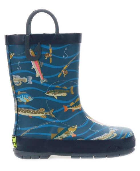 Toddler Little Boy's and Big Boy's Gone Fish N Rain Boot