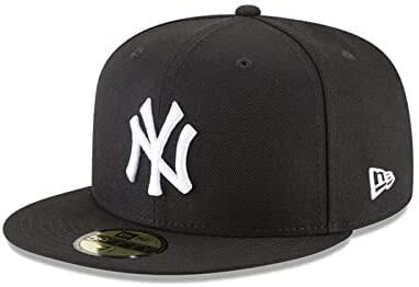 Мужская бейсболка черная бейсбольная с логотипом с прямым козырьком New Era New York Yankees Adjustable 9Fifty MLB Flat Bill Baseball Cap 950