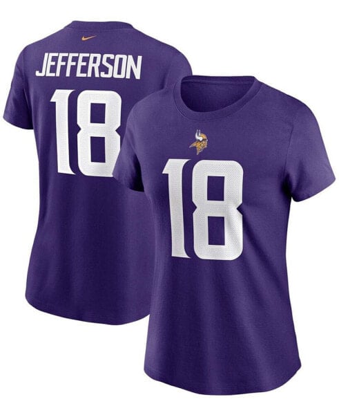 Women's Justin Jefferson Purple Minnesota Vikings Name Number T-shirt
