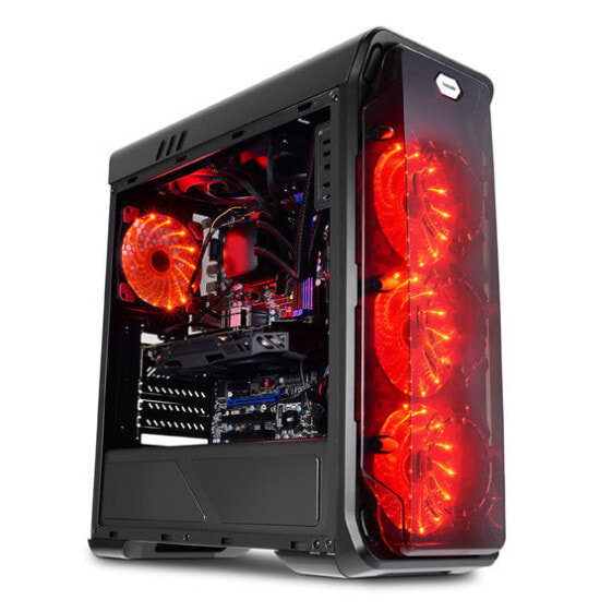 LC-Power Gaming 988B - Red Typhoon - Midi Tower - PC - Black - ATX - micro ATX - Mini-ITX - Metal - Gaming