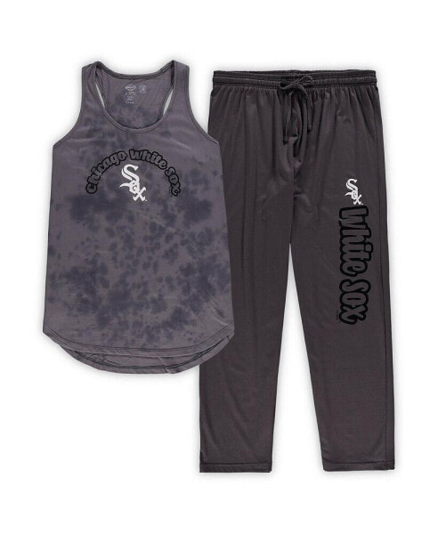 Women's Charcoal Chicago White Sox Plus Size Jersey Tank Top and Pants Sleep Set