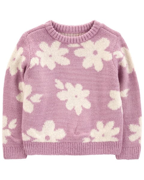 Toddler Floral Mohair-Like Sweatshirt 3T