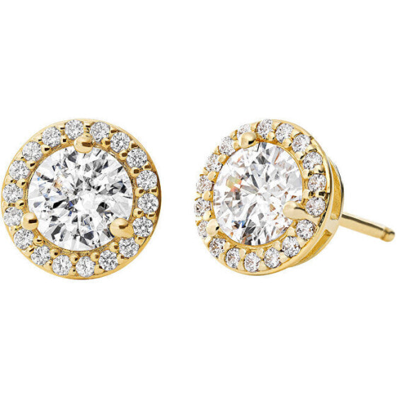 Glittering gold-plated silver earrings with zircons MKC1035AN710