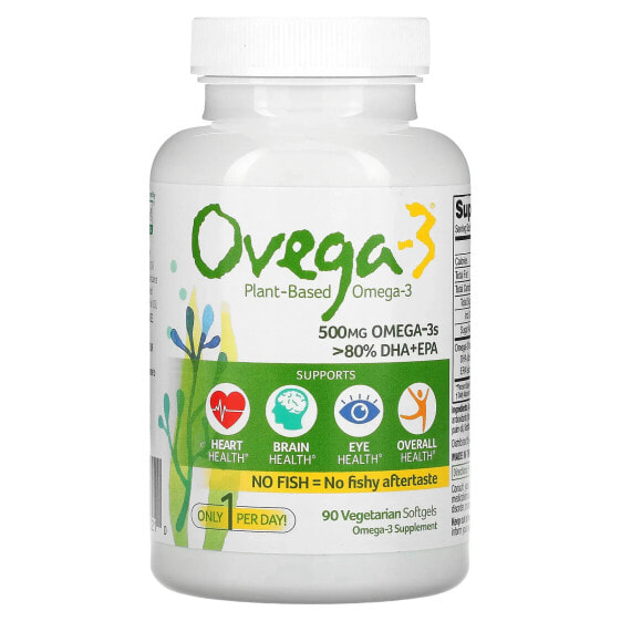 Plant Based Omega-3, DHA + EPA, 500 mg, 90 Vegetarian Softgels