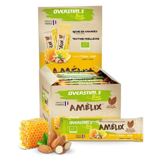 OVERSTIMS Amelix BIO Honey Lemon 25g Energy Bars Box 30 Units