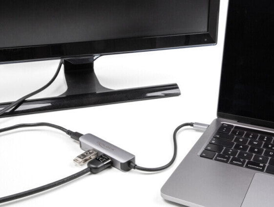 Адаптер USB Type-C к HDMI 4K 60 Гц с портом Typ-A и поддержкой данных+ PD 92 - Delock 61060 - Цифровой