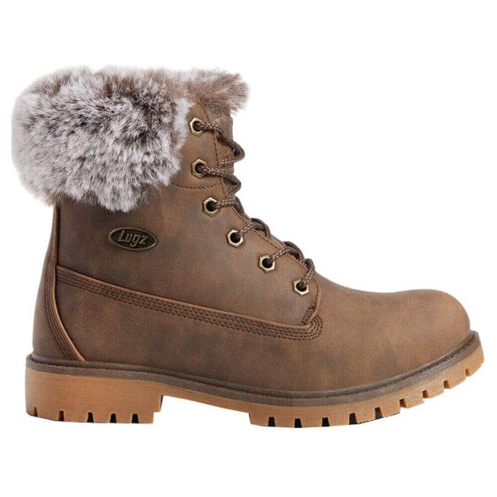 Lugz Rucker Hi Faux Fur Lace Up Womens Brown Casual Boots WRUCKHFUD-2185