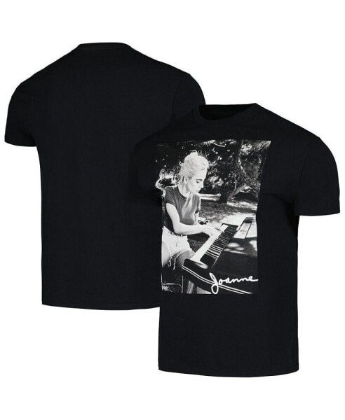 Men's and Women's Black Lady Gaga Joanne Piano Photo T-shirt