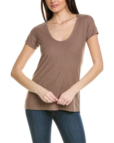 James Perse Sheer Slub T-Shirt Women's Brown 0