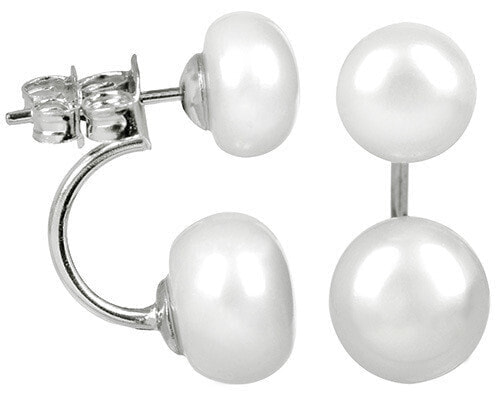 Original earrings with real white pearls 2in1 JL0287
