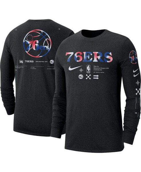 Men's Black Philadelphia 76ers Essential Air Traffic Control Long Sleeve T-shirt