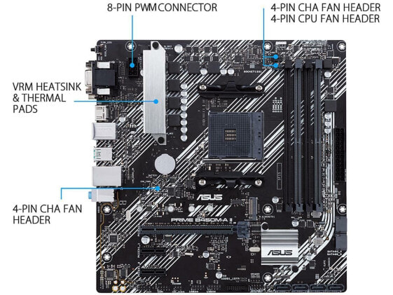 ASUS Prime B450M-A II AMD AM4 (Ryzen 5000, 3rd/2nd/1st Gen Ryzen Micro ATX Mothe