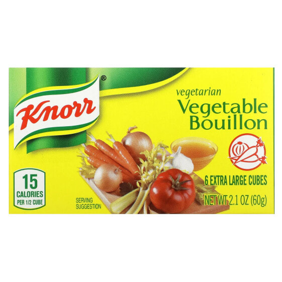 Бульон овощной вегетарианский Knorr, 6 кубиков большого размера, 60 г