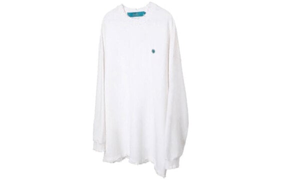 Толстовка UNVESNO Trendy Clothing SWS-26-02, широкая рубашка с круглым вырезом, мужская и женская, белая