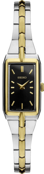 SEIKO Jewelry-Inspired Stainless Steel Watches for Women with Push 3-Fold Bra...