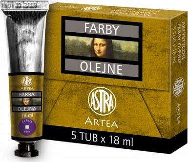 Astra Farby olejne 18ml 5szt ultramaryna fioletowa Astra