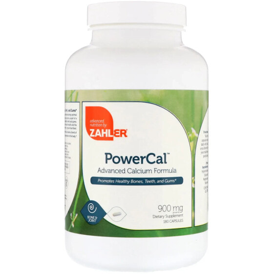Zahler, PowerCal, улучшенная формула кальция, 900 мг, 180 капсул